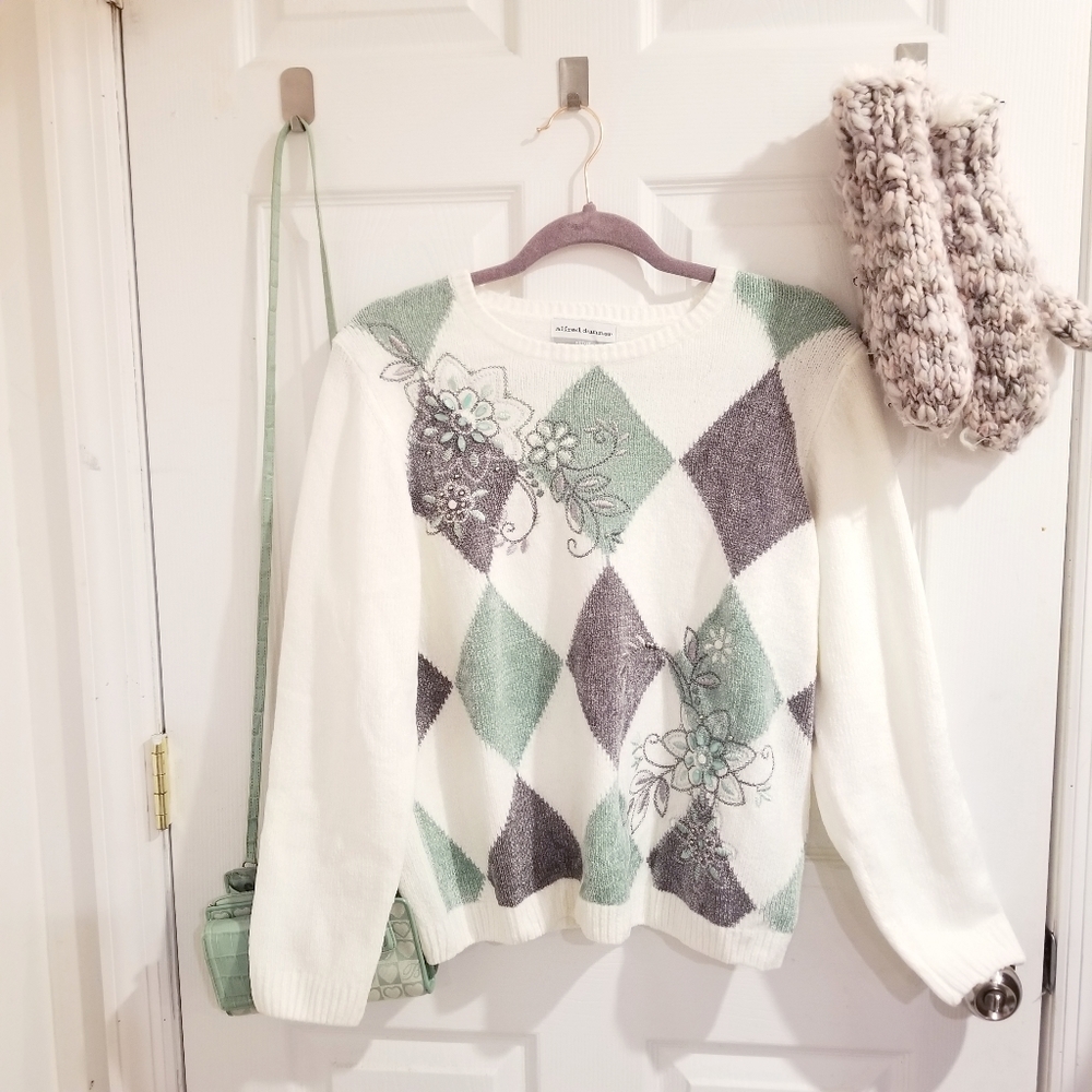 ALFRED DUNNER PXL Vintage Mint Sweater